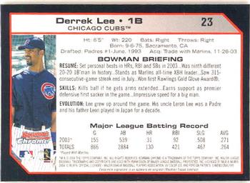 2004 Bowman Chrome #23 Derrek Lee Back