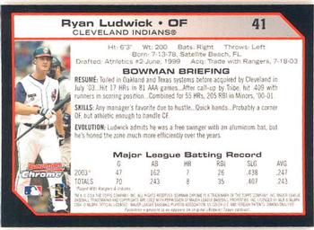2004 Bowman Chrome #41 Ryan Ludwick Back