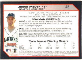 2004 Bowman Chrome #45 Jamie Moyer Back