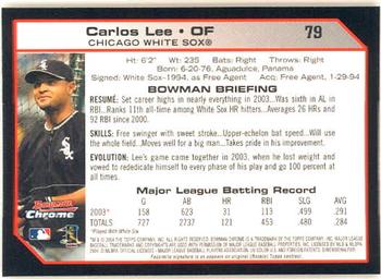 2004 Bowman Chrome #79 Carlos Lee Back