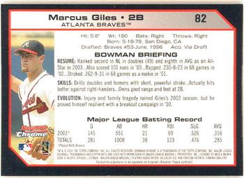2004 Bowman Chrome #82 Marcus Giles Back