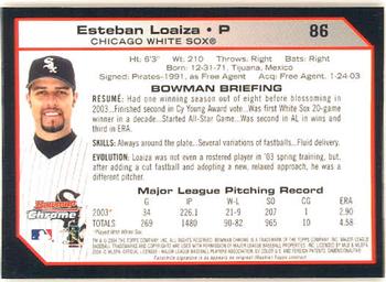 2004 Bowman Chrome #86 Esteban Loaiza Back
