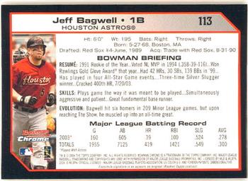 2004 Bowman Chrome #113 Jeff Bagwell Back