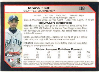 2004 Bowman Chrome #118 Ichiro Back