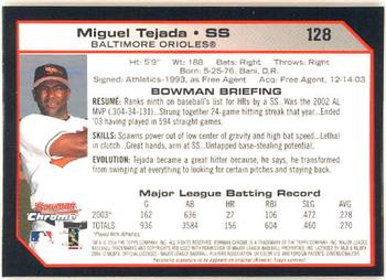 2004 Bowman Chrome #128 Miguel Tejada Back