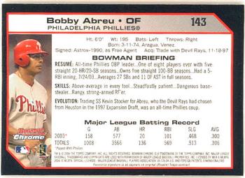 2004 Bowman Chrome #143 Bobby Abreu Back