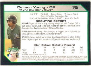 2004 Bowman Chrome #145 Delmon Young Back