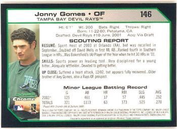 2004 Bowman Chrome #146 Jonny Gomes Back