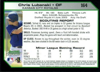 2004 Bowman Chrome #164 Chris Lubanski Back