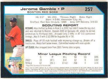 2004 Bowman Chrome #257 Jerome Gamble Back