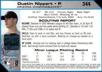 2004 Bowman Chrome #344 Dustin Nippert Back