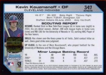 2004 Bowman Chrome #347 Kevin Kouzmanoff Back