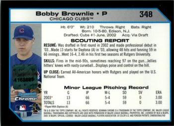 2004 Bowman Chrome #348 Bobby Brownlie Back