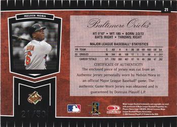 2004 Leaf Certified Cuts - Marble Material Red Position #21 Melvin Mora Back
