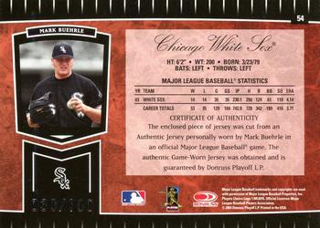 2004 Leaf Certified Cuts - Marble Material Red Position #54 Mark Buehrle Back