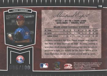 2004 Leaf Certified Cuts - Marble Red #118 Chad Cordero Back