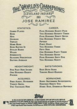 2018 Topps Allen & Ginter #263 Jose Ramirez Back