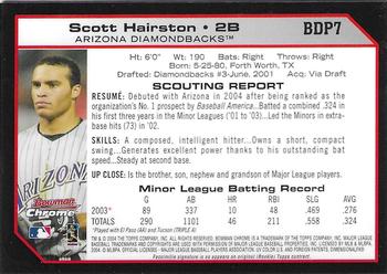 2004 Bowman Draft Picks & Prospects - Chrome #BDP7 Scott Hairston Back