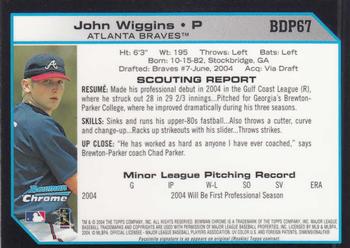 2004 Bowman Draft Picks & Prospects - Chrome #BDP67 John Wiggins Back