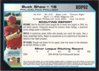 2004 Bowman Draft Picks & Prospects - Chrome #BDP82 Buck Shaw Back