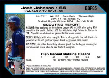2004 Bowman Draft Picks & Prospects - Chrome #BDP85 Josh Johnson Back