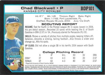 2004 Bowman Draft Picks & Prospects - Chrome #BDP101 Chad Blackwell Back