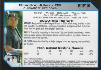 2004 Bowman Draft Picks & Prospects - Chrome #BDP119 Brandon Allen Back