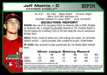 2004 Bowman Draft Picks & Prospects - Chrome #BDP134 Jeff Mathis Back