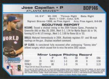 2004 Bowman Draft Picks & Prospects - Chrome #BDP146 Jose Capellan Back
