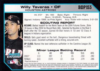 2004 Bowman Draft Picks & Prospects - Chrome #BDP153 Willy Taveras Back