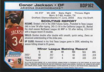 2004 Bowman Draft Picks & Prospects - Chrome #BDP162 Conor Jackson Back