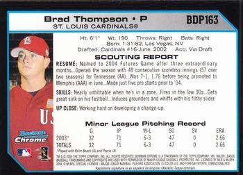 2004 Bowman Draft Picks & Prospects - Chrome #BDP163 Brad Thompson Back