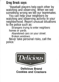 1991 Milwaukee Brewers Police - New Richmond Police Department More 4 Foods & Valu Drug #NNO Greg Brock Back