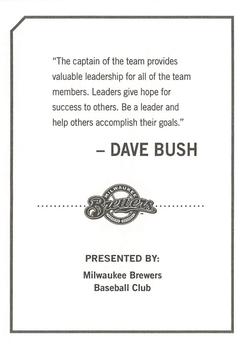 2010 Milwaukee Brewers Police #NNO Dave Bush Back