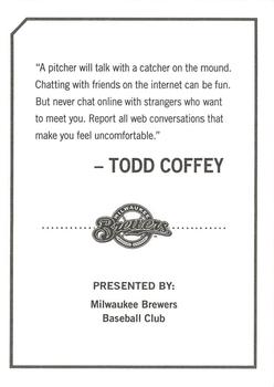 2010 Milwaukee Brewers Police #NNO Todd Coffey Back