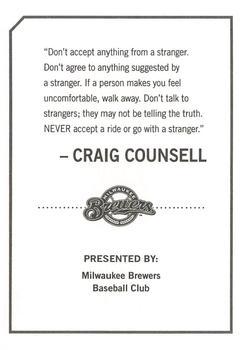 2010 Milwaukee Brewers Police #NNO Craig Counsell Back