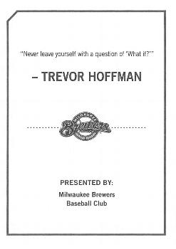 2010 Milwaukee Brewers Police #NNO Trevor Hoffman Back