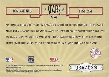 2004 Leaf Certified Cuts - Stars #S-4 Don Mattingly Back