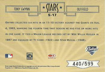 2004 Leaf Certified Cuts - Stars #S-17 Tony Gwynn Back