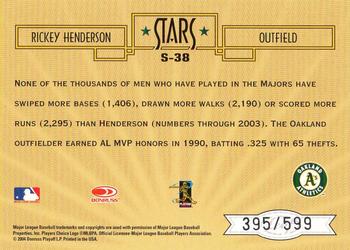 2004 Leaf Certified Cuts - Stars #S-38 Rickey Henderson Back