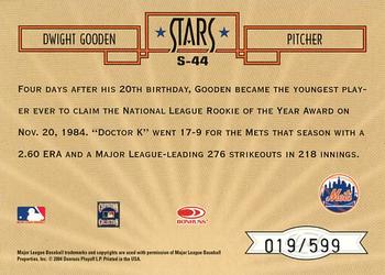 2004 Leaf Certified Cuts - Stars #S-44 Dwight Gooden Back
