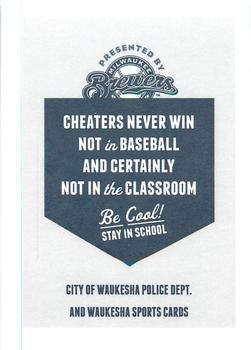 2012 Milwaukee Brewers Police - Waukesha City Police and Waukesha Sports Cards #NNO Norichika Aoki Back