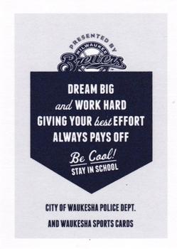 2012 Milwaukee Brewers Police - Waukesha City Police and Waukesha Sports Cards #NNO Carlos Gomez Back