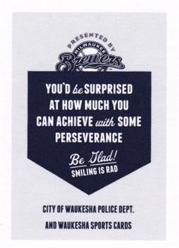 2012 Milwaukee Brewers Police - Waukesha City Police and Waukesha Sports Cards #NNO Alex Gonzalez Back