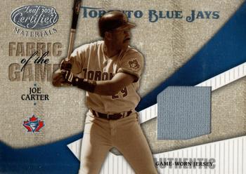 2004 Leaf Certified Materials - Fabric of the Game #FG-59 Joe Carter Front