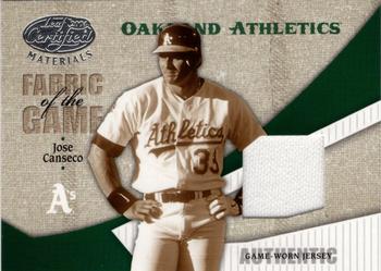 2004 Leaf Certified Materials - Fabric of the Game #FG-169 Jose Canseco Front