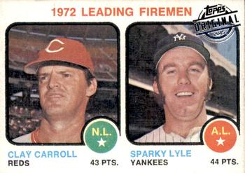 2015 Topps - Topps Originals Buybacks 1973 #68 1972 Leading Firemen - Clay Carroll / Sparky Lyle Front