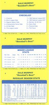 1986 Star Dale Murphy #1 Dale Murphy Back