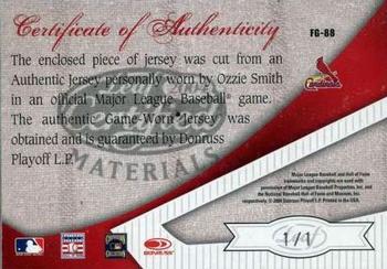 2004 Leaf Certified Materials - Fabric of the Game Jersey Number #FG-88 Ozzie Smith Back
