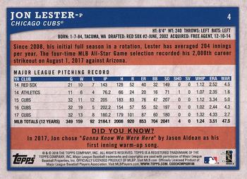2018 Topps Big League #4 Jon Lester Back